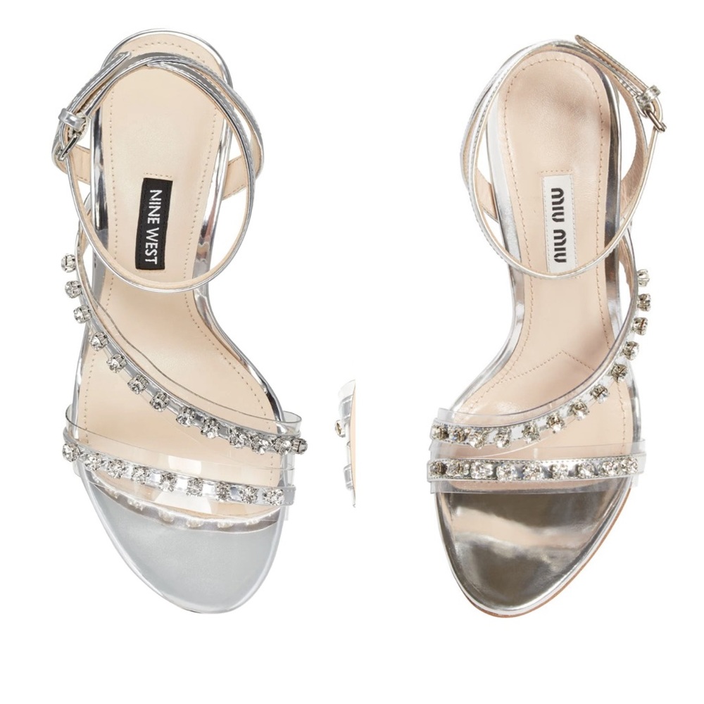 Nine West Silver Diamonds high heels, looks exactly like miu miu